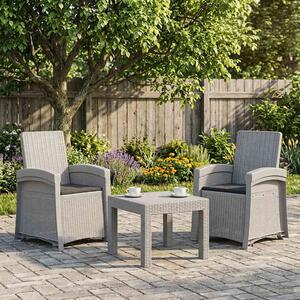 Dönthető kertiszék rattan hatású 2 pcs Fehér és Antracitszürke