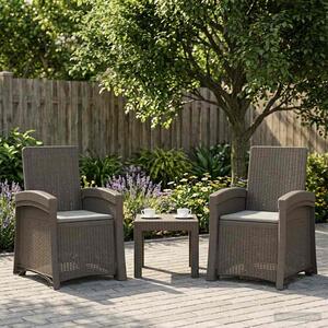 Dönthető kertiszék rattan hatású 2 pcs Világosszürke PP