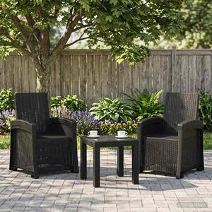 Dönthető kertiszék rattan hatású 2 pcs Antracitszürke PP