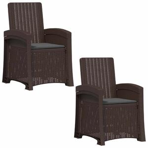 Dönthető kertiszék rattan hatású 2 pcs Barna és Antracitszürke