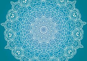 Tapéta meditáció Mandala kék alapon