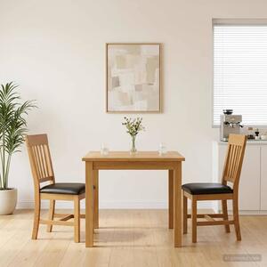 Étkezőszék 2 pcs Tömör Tölgyfa Fekete 45 x 59 x 92 cm