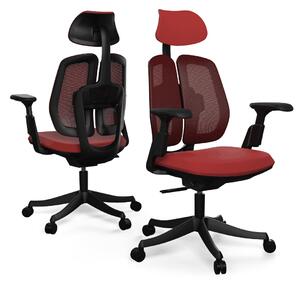 Ergonomikus irodai szék Liftor Active, piros (textil + háló)