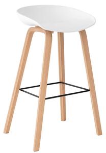 Fehér műanyag bárszék Somcasa Ronie 76 cm
