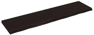 Sötétbarna kezelt tömör tölgyfa fali polc 200 x 50 x (2-6) cm