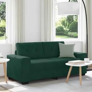 Sötétzöld bársony loveseat kanapé 180x77x82 cm