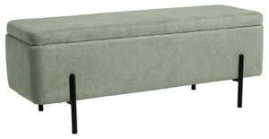 Zöld kárpitozott pad Somcasa Viena 120 cm tárolóhellyel