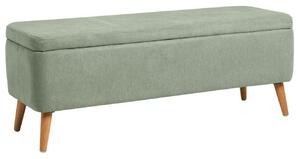 Zöld kárpitozott pad Somcasa Zürich 120 cm tárolóhellyel