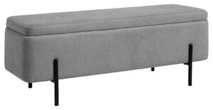 Szürke kárpitozott pad Somcasa Viena 120 cm tárolóhellyel
