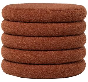 Terrakotta vörös bouclé zsámoly Somcasa Harry 40 cm