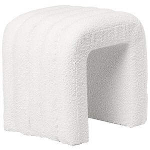 Fehér bouclé puff Somcasa Edy 42 x 42 cm