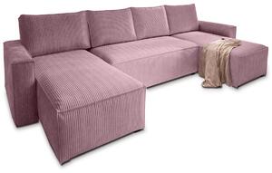 U alakú ülőgarnitúra SMART COSARO 295x140 cm, világos lila