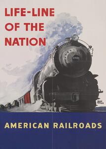Illusztráció American Railroads, Vintage Travel Poster, (30 x 40 cm)
