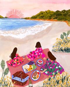 Illusztráció Beach Picnic, Sarah Gesek, (30 x 40 cm)
