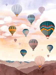 Illusztráció Airballoon Sky, Goed Blauw, (30 x 40 cm)