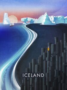 Illusztráció Iceland, Emel Tunaboylu, (30 x 40 cm)