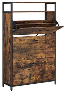 Cipőtároló, Vasagle, fekete, 80x30x131 cm