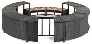 Lay-Z-Spa kör alakú rattan pezsgőfürdő bútor, 200 cm, fekete