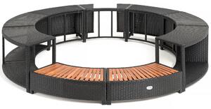 Lay-Z-Spa kör alakú rattan pezsgőfürdő bútor, 180 cm, fekete