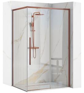 Rea Solar, tolóajtós zuhanykabin 100 (ajtó) x 80 (fal) x 195 cm, 6mm átlátszó üveg, réz matt profil, REA-K9513