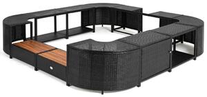 Lay-Z-Spa négyzet alakú rattan pezsgőfürdő bútor, 188 cm, fekete