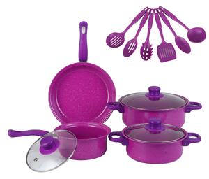 13 részes tapadásmentes edénykészlet konyhai eszközökkel lila G21