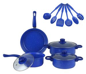 13 részes tapadásmentes edénykészlet konyhai eszközökkel kék G25