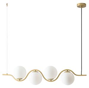 Függőlámpa Lucande, Isandro, dimmable, Arany / Sárgaréz, Étkező, Üveg, Dizájn