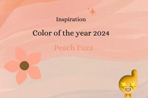 Tapéta levelek kolibrikkel Peach Fuzz árnyalatban