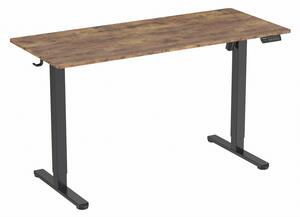 Elektromosan állítható magasságú íróasztal - 140x60cm rusztikus barna ülő-/állómunkához - LVN System Lite LV1714