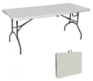 BipiLine Összecsukható Kerti Asztal - Kültéri Asztal - 180x72x72cm - Törtfehér