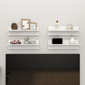 VidaXL 4 db magasfényű fehér forgácslap fali polc 60 x 11,5 x 18 cm