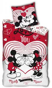 Disney Minnie, Mickey Kiss ágyneműhuzat 140×200cm, 63×63 cm microfibre
