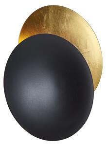 Modern fekete fali lámpa arany színnel 34,5 cm 2-lámpás - Sunrise