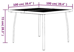 VidaXL antracitszürke acélhálós kerti asztal 100 x 100 x 72 cm