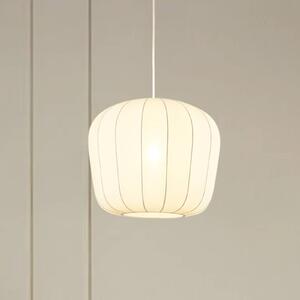 Lindby függőlámpa Helin, fehér, Ø 35 cm, anyagból készült, dimmelhető, Fehér / opál, Nappali / Étkező, Textil / szövet / selyem, Modern