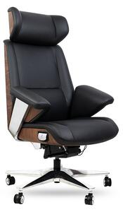 King Home Comandor Prémium Irodai Szék Valódi Bőr Fekete