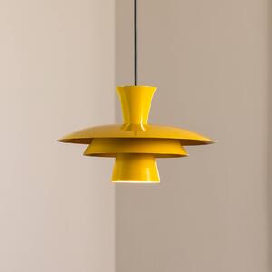 Luminex Plato lógó világítás, mustár sárga, fém, Ø 38 cm, E27, dimmelhető, Sárga / narancssárga, Nappali / Étkező, fém, Modern
