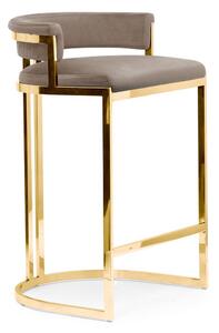Vegas Luxus Bárszék 60cm Bézs Kárpit Arany Váz
