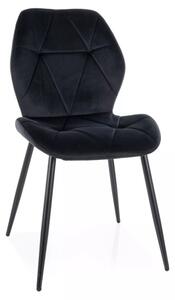 Rick Velvet Geometrikus Bársony Étkezőszék Fekete