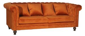 Chesterfield kanapé Dallas 255, Kárpit, 80x217x88cm, Részben összeszerelt, Fenyő