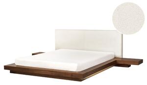 Ágy LED világítással Buklé ZEN 160 x 200 cm LED Barna kőris