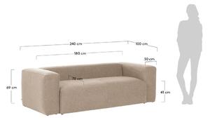 Blok bézs kanapé, 240 cm - Kave Home