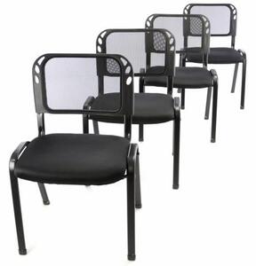 Rakásolható kongresszus szék készlet 4db - fekete