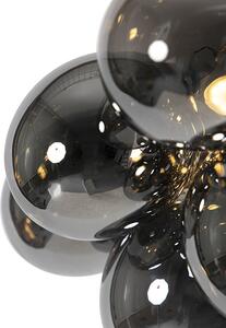 Design mennyezeti lámpa fekete füstüveggel, 4 lámpával - Uvas