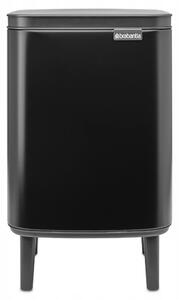 BRABANTIA Bo Waste Bin Hi hulladékgyűjtő felnyitható Soft-Close fedéllel magasított lábakon álló műanyag tartály 7L - B méret acél matt fekete - 227141