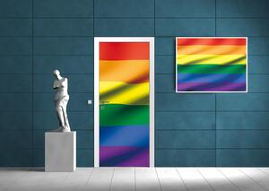 Poszter tapéta ajtóra Waving rainbow flag vlies 91 x 211 cm vlies 91 x 211 cm