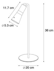 Modern asztali lámpa fekete újratölthető 3 fokozatban szabályozható - Samuel