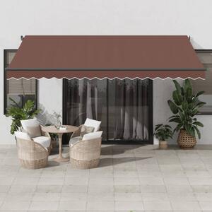 VidaXL barna automata kihúzható LED-es napellenző 450x350 cm