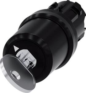 Siemens 3SU10005BF010AA0 3SU1000-5BF01-0AA0 Kulcsos kapcsoló Műanyag előlapi gyűrű Fekete 1 x 90 ° 1 db